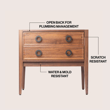 Corbin Modern Classic 1-Drawer Bath Vanity Base Only (Sink Basin Not Included)